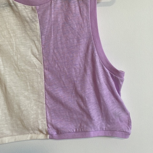 NEW Cotton On Body Tank Top Large Purple Orchid White Split Color Sleeveless - Picture 6 of 15